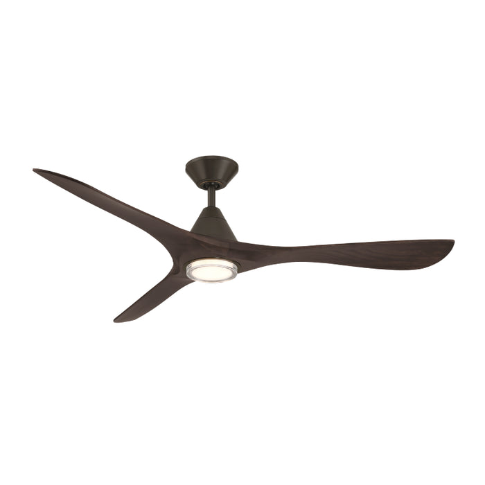 Modern Forms FR-D2504-60L Carve 60" Outdoor Ceiling Fan with LED Light Kit - Bronze with Dark Walnut Blades