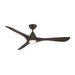 Modern Forms FR-D2504-60L Carve 60" Outdoor Ceiling Fan with LED Light Kit - Bronze with Dark Walnut Blades