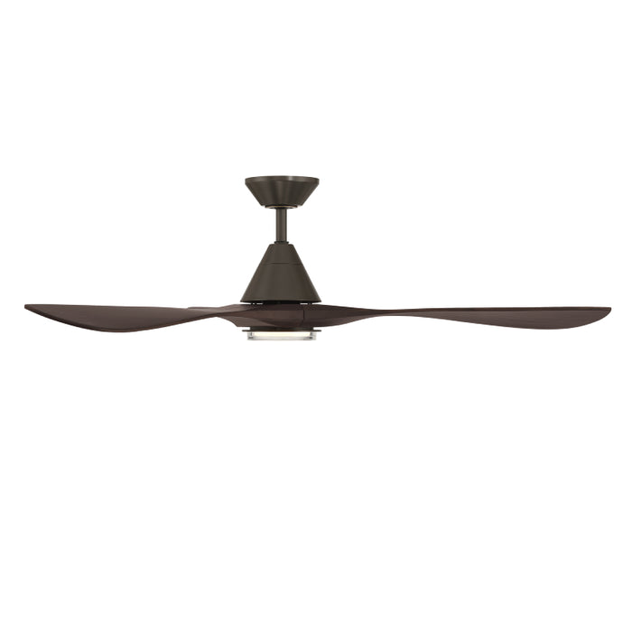 Modern Forms FR-D2504-60L Carve 60" Outdoor Ceiling Fan with LED Light Kit - Bronze with Dark Walnut Blades
