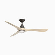 Modern Forms FR-D2504-60L Carve 60" Outdoor Ceiling Fan with LED Light Kit-Bronze with White Oak Blades
