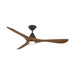 Modern Forms FR-D2504-60L Carve 60" Outdoor Ceiling Fan with LED Light Kit - Matte Black with Distressed Koa Blades
