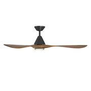 Modern Forms FR-D2504-60L Carve 60" Outdoor Ceiling Fan with LED Light Kit - Matte Black with Distressed Koa Blades