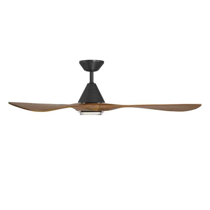 Modern Forms FR-D2504-60L Carve 60" Outdoor Ceiling Fan with LED Light Kit - Matte Black with Distressed Koa Blades