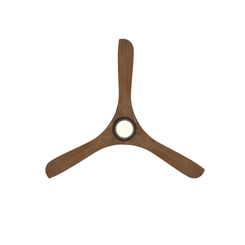 Modern Forms FR-D2504-60L Carve 60" Outdoor Ceiling Fan with LED Light Kit - Matte Black with Distressed Koa Blades