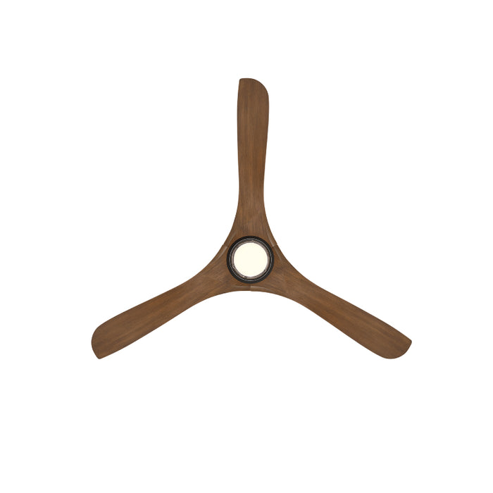 Modern Forms FR-D2504-60L Carve 60" Outdoor Ceiling Fan with LED Light Kit - Matte Black with Distressed Koa Blades