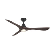 Modern Forms FR-D2504-60L Carve 60" Outdoor Ceiling Fan with LED Light Kit - Matte Black with Dark Walnut Blades