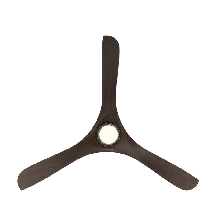 Modern Forms FR-D2504-60L Carve 60" Outdoor Ceiling Fan with LED Light Kit - Matte Black with Dark Walnut Blades