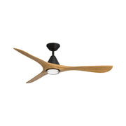 Modern Forms FR-D2504-60L Carve 60" Outdoor Ceiling Fan with LED Light Kit-Matte Black with Honey Oak Blades