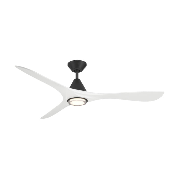 Modern Forms FR-D2504-60L Carve 60" Outdoor Ceiling Fan with LED Light Kit - Matte Black with Matte White Blades