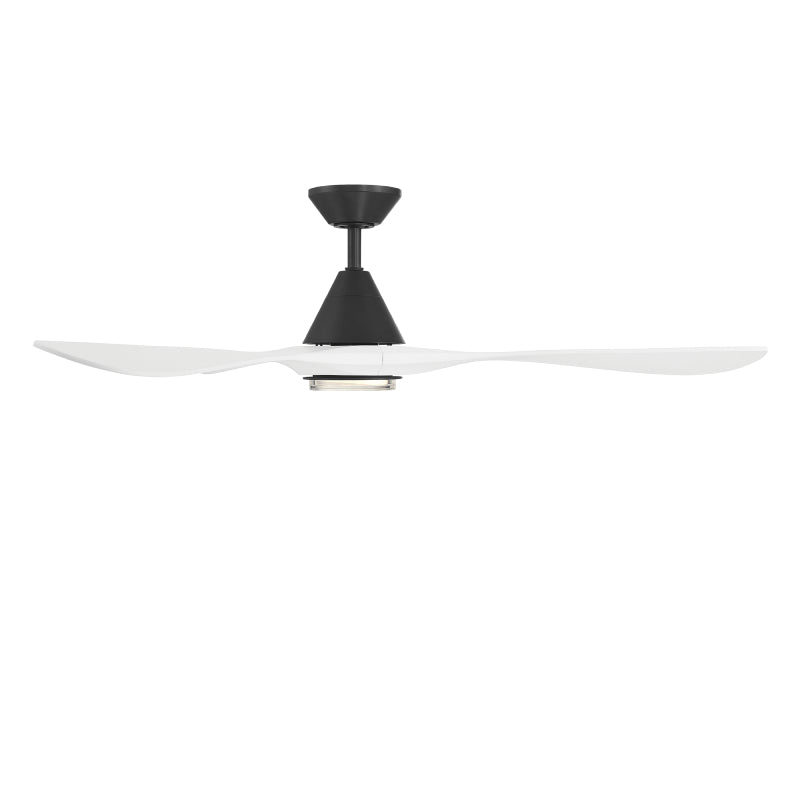 Modern Forms FR-D2504-60L Carve 60" Outdoor Ceiling Fan with LED Light Kit - Matte Black with Matte White Blades