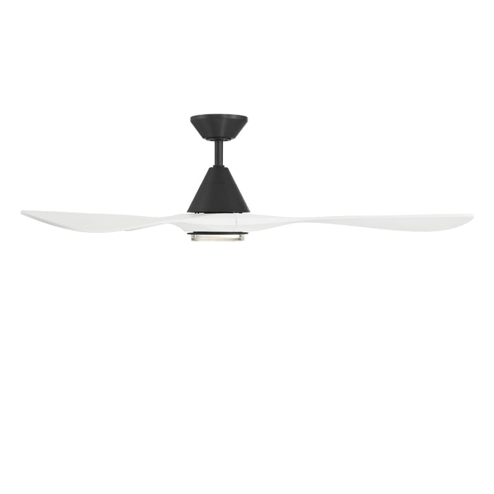 Modern Forms FR-D2504-60L Carve 60" Outdoor Ceiling Fan with LED Light Kit - Matte Black with Matte White Blades