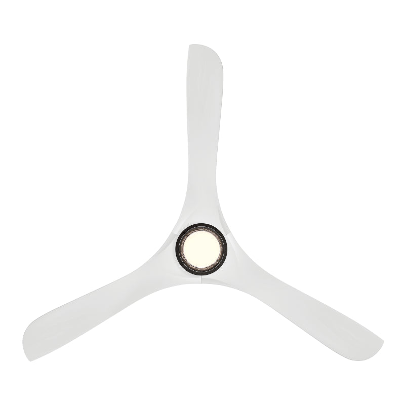 Modern Forms FR-D2504-60L Carve 60" Outdoor Ceiling Fan with LED Light Kit - Matte Black with Matte White Blades
