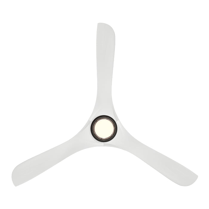 Modern Forms FR-D2504-60L Carve 60" Outdoor Ceiling Fan with LED Light Kit - Matte Black with Matte White Blades