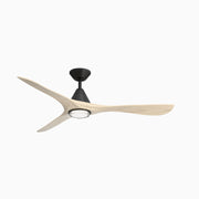 Modern Forms FR-D2504-60L Carve 60" Outdoor Ceiling Fan with LED Light Kit-Matte Black with White Oak Blades