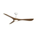 Modern Forms FR-D2504-60L Carve 60" Outdoor Ceiling Fan with LED Light Kit - Matte White with Distressed Koa Blades