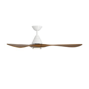 Modern Forms FR-D2504-60L Carve 60" Outdoor Ceiling Fan with LED Light Kit - Matte White with Distressed Koa Blades