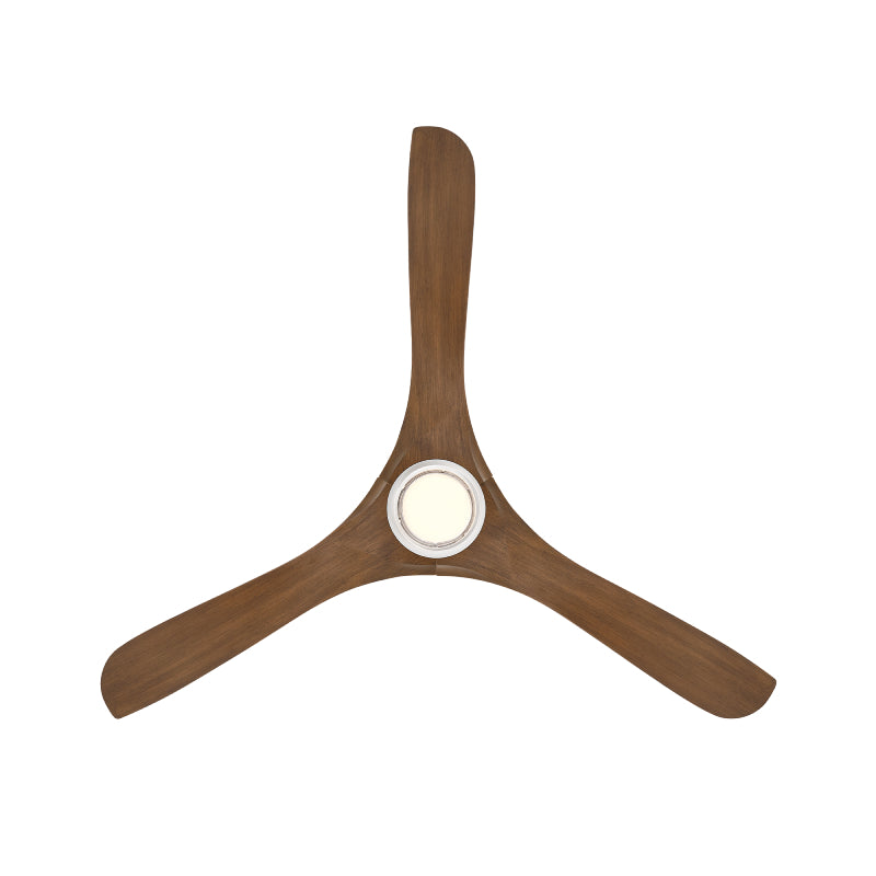 Modern Forms FR-D2504-60L Carve 60" Outdoor Ceiling Fan with LED Light Kit - Matte White with Distressed Koa Blades
