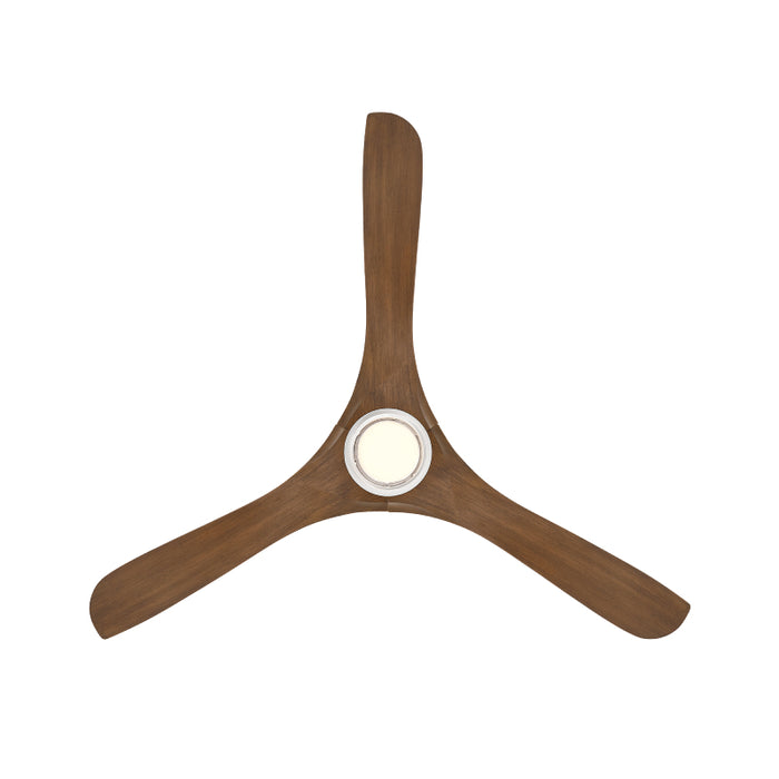 Modern Forms FR-D2504-60L Carve 60" Outdoor Ceiling Fan with LED Light Kit - Matte White with Distressed Koa Blades