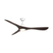 Modern Forms FR-D2504-60L Carve 60" Outdoor Ceiling Fan with LED Light Kit - Matte White with Dark Walnut Blades
