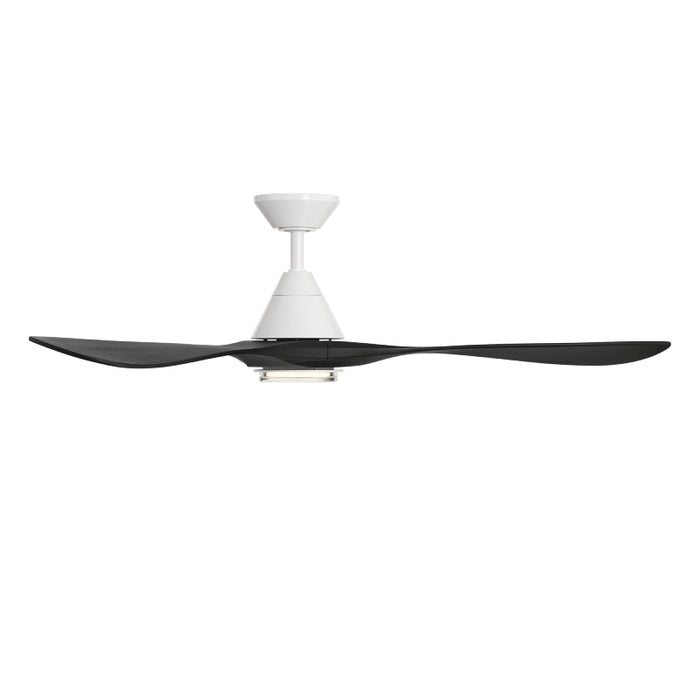 Modern Forms FR-D2504-60L Carve 60" Outdoor Ceiling Fan with LED Light Kit - Matte White with Matte Black Blades