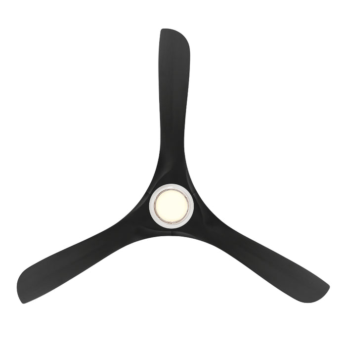 Modern Forms FR-D2504-60L Carve 60" Outdoor Ceiling Fan with LED Light Kit - Matte White with Matte Black Blades