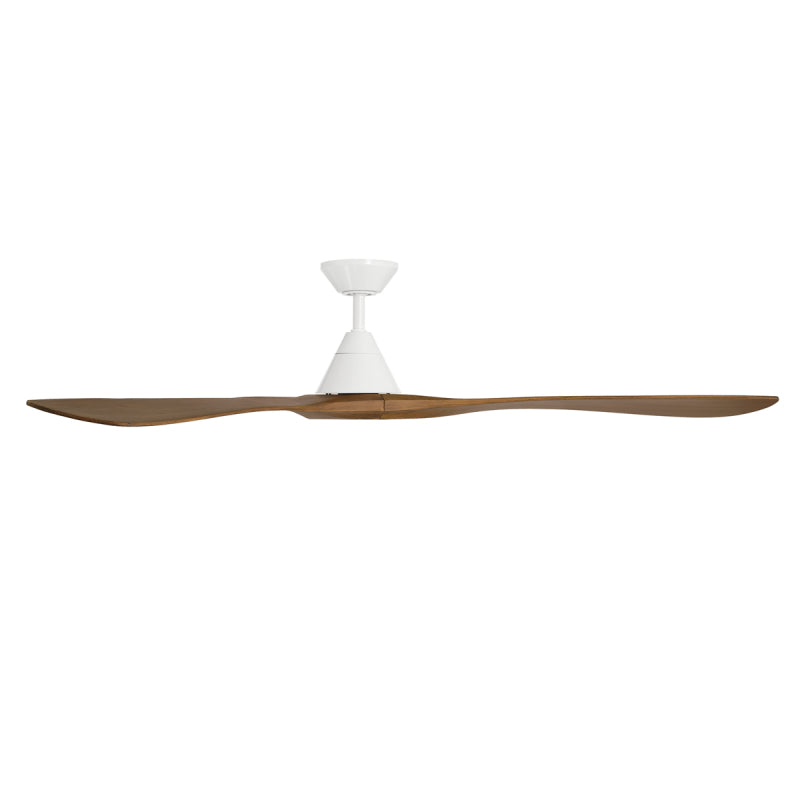 Modern Forms FR-D2504-72 Carve 72" Ceiling Fan - Matte White with Distressed Koa Blades