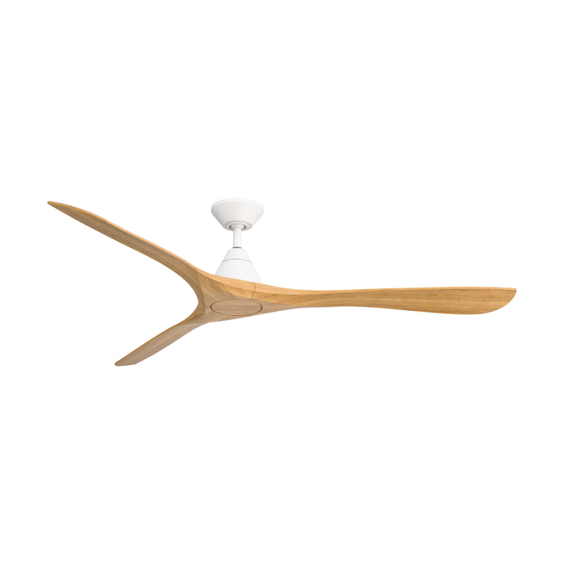 Modern Forms FR-D2504-72 Carve 72" Ceiling Fan - Matte White with Honey Oak Blades