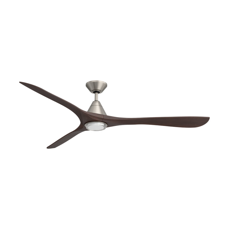 Modern Forms FR-D2504-72L Carve 72" Outdoor Ceiling Fan with LED Light Kit - Soft Brass with Dark Walnut Blades