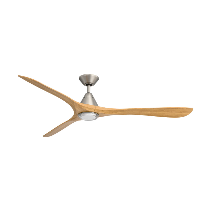 Modern Forms FR-D2504-72L Carve 72" Outdoor Ceiling Fan with LED Light Kit - Antique Nickel with Honey Oak Blades