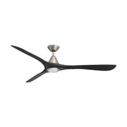 Modern Forms FR-D2504-72L Carve 72" Outdoor Ceiling Fan with LED Light Kit - Antique Nickel with Matte Black Blades