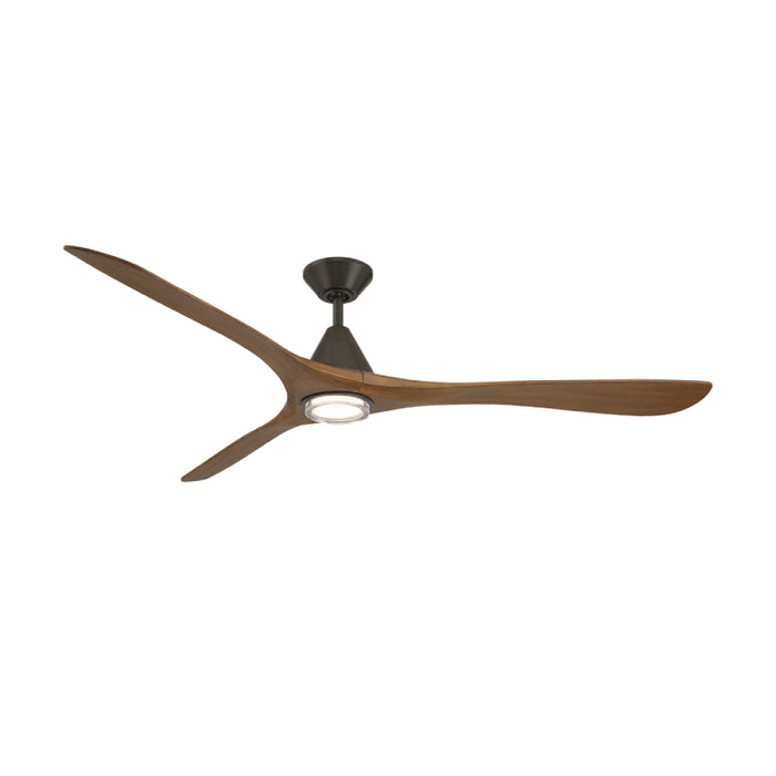 Modern Forms FR-D2504-72L Carve 72" Outdoor Ceiling Fan with LED Light Kit - Bronze with Distressed Koa Blades