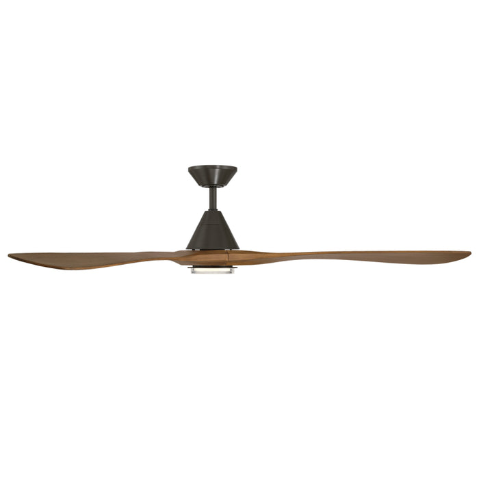 Modern Forms FR-D2504-72L Carve 72" Outdoor Ceiling Fan with LED Light Kit - Bronze with Distressed Koa Blades