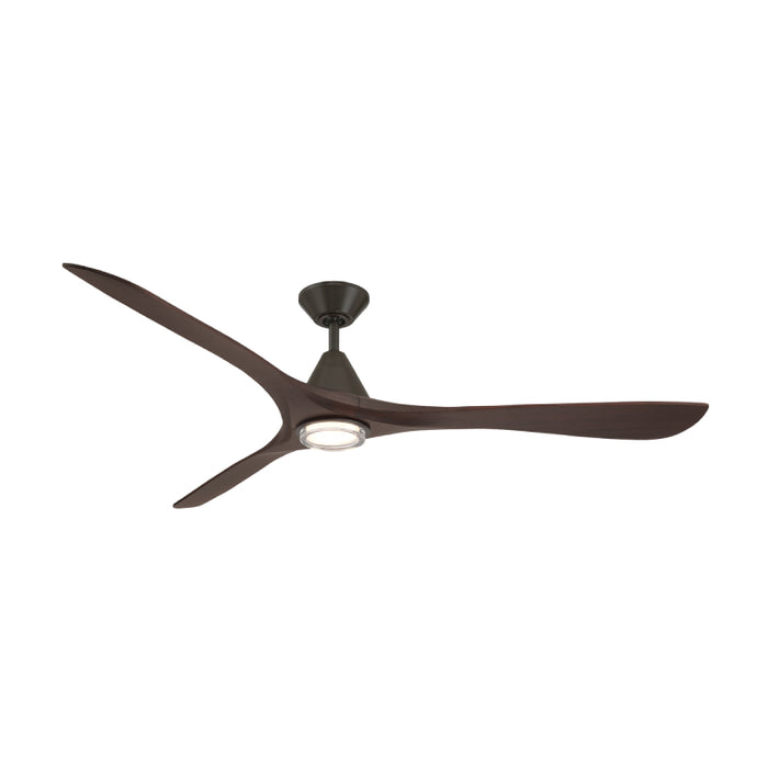 Modern Forms FR-D2504-72L Carve 72" Outdoor Ceiling Fan with LED Light Kit - Bronze with Dark Walnut Blades