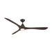Modern Forms FR-D2504-72L Carve 72" Outdoor Ceiling Fan with LED Light Kit - Bronze with Dark Walnut Blades