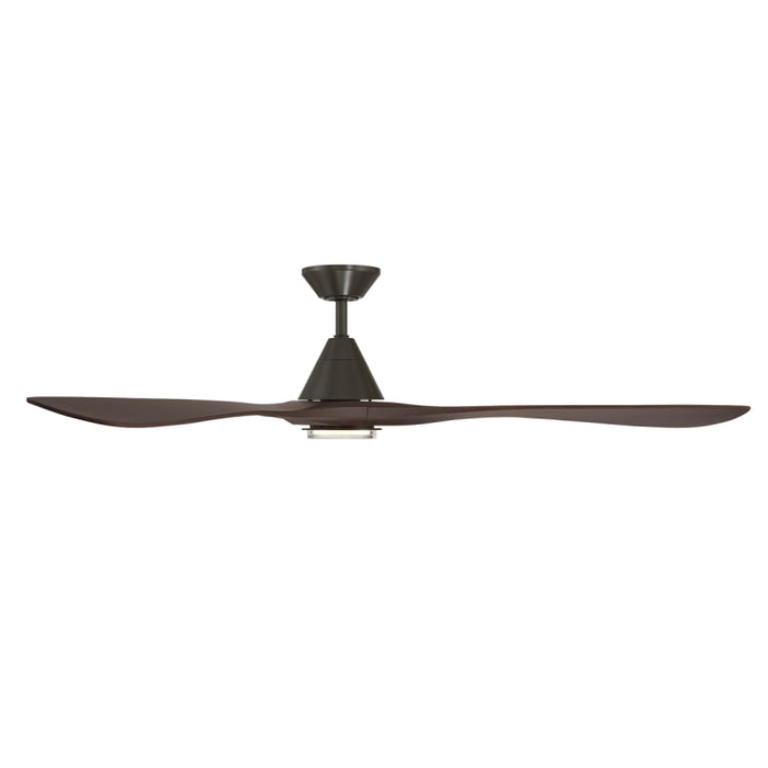Modern Forms FR-D2504-72L Carve 72" Outdoor Ceiling Fan with LED Light Kit - Bronze with Dark Walnut Blades