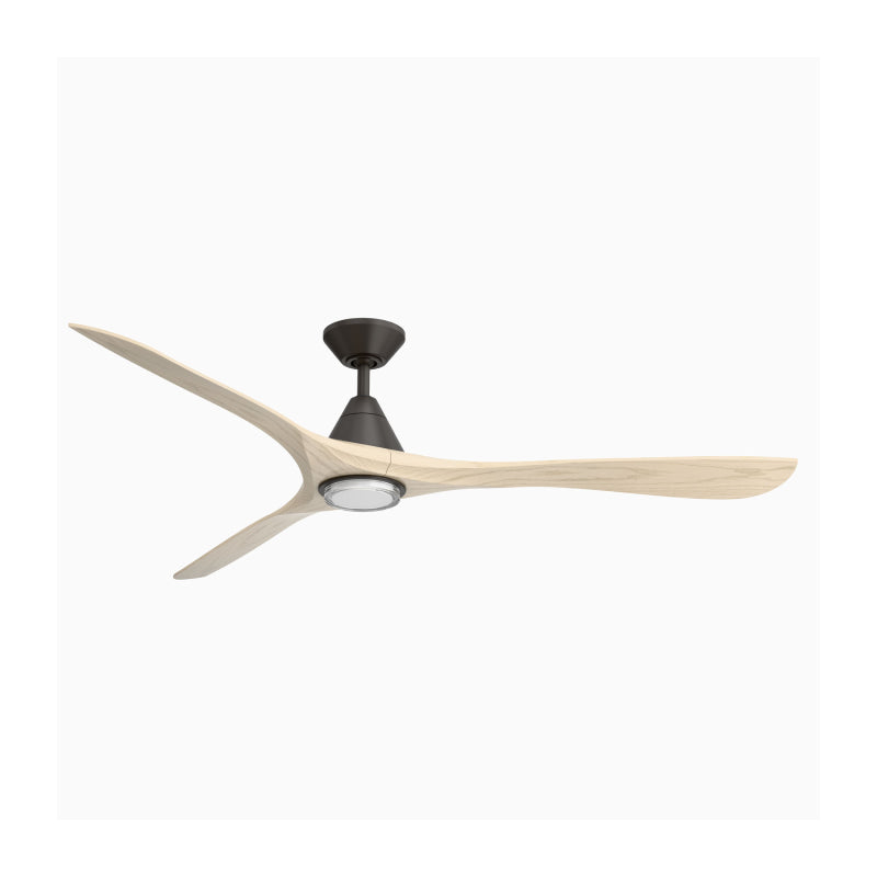 Modern Forms FR-D2504-72L Carve 72" Outdoor Ceiling Fan with LED Light Kit - Bronze with White Oak Blades