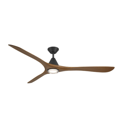 Modern Forms FR-D2504-72L Carve 72" Outdoor Ceiling Fan with LED Light Kit - Matte Black with Distressed Koa Blades