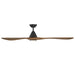 Modern Forms FR-D2504-72L Carve 72" Outdoor Ceiling Fan with LED Light Kit - Matte Black with Distressed Koa Blades