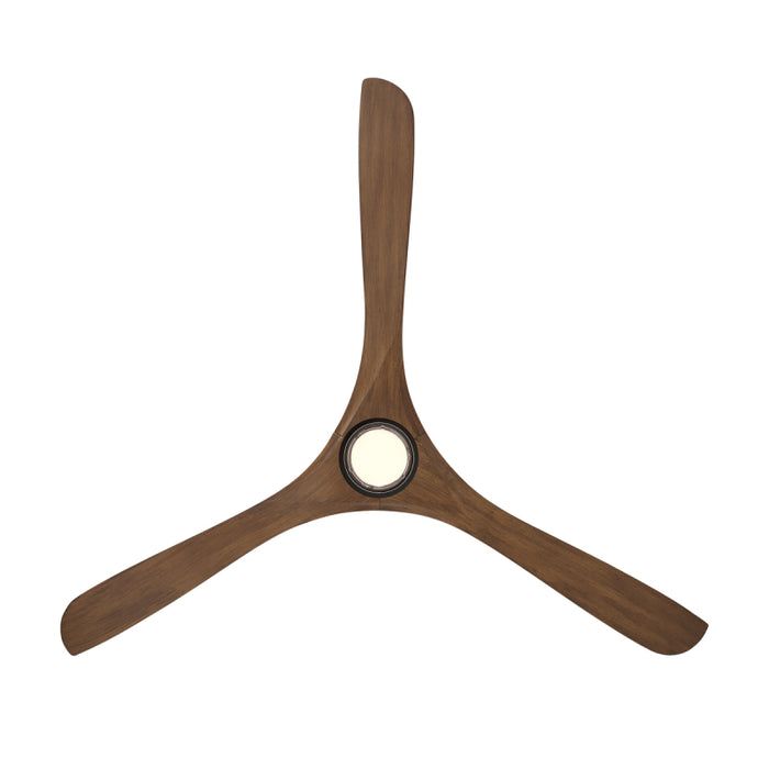 Modern Forms FR-D2504-72L Carve 72" Outdoor Ceiling Fan with LED Light Kit - Matte Black with Distressed Koa Blades