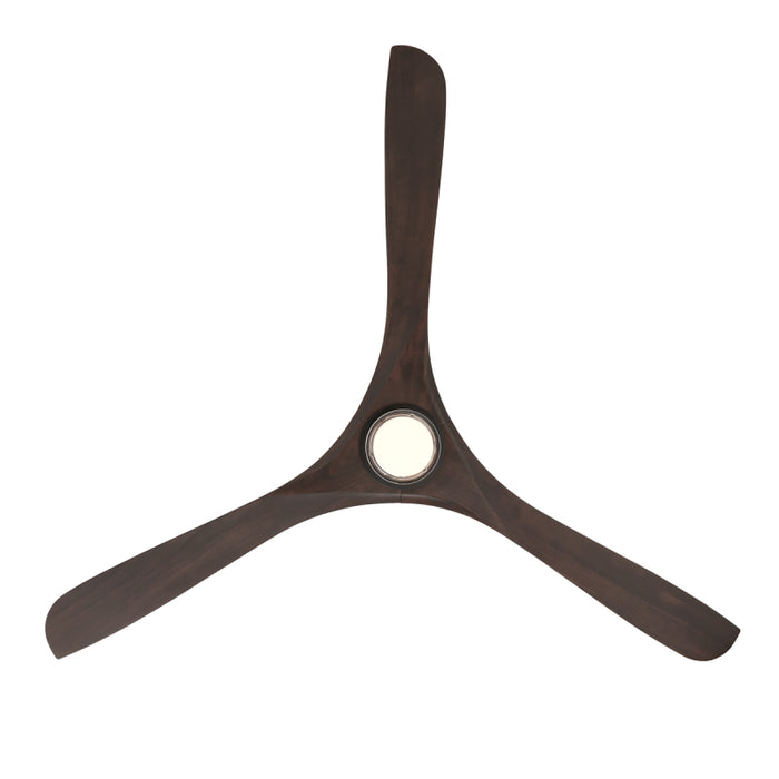 Modern Forms FR-D2504-72L Carve 72" Outdoor Ceiling Fan with LED Light Kit - Matte Black with Dark Walnut Blades