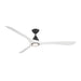 Modern Forms FR-D2504-72L Carve 72" Outdoor Ceiling Fan with LED Light Kit - Matte Black with Matte White Blades