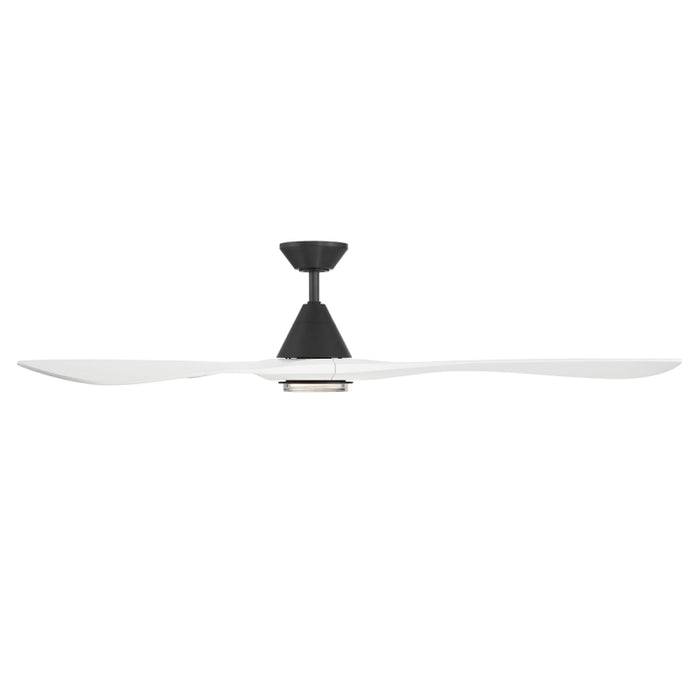 Modern Forms FR-D2504-72L Carve 72" Outdoor Ceiling Fan with LED Light Kit - Matte Black with Matte White Blades