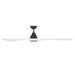 Modern Forms FR-D2504-72L Carve 72" Outdoor Ceiling Fan with LED Light Kit - Matte Black with Matte White Blades