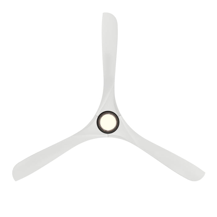 Modern Forms FR-D2504-72L Carve 72" Outdoor Ceiling Fan with LED Light Kit - Matte Black with Matte White Blades