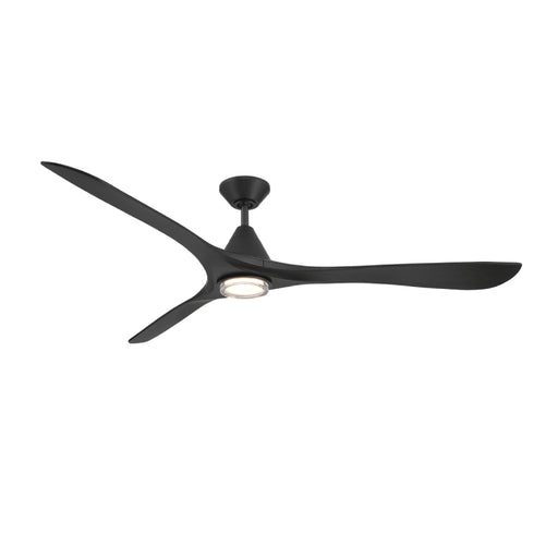 Modern Forms FR-D2504-72L Carve 72" Outdoor Ceiling Fan with LED Light Kit - Matte Black