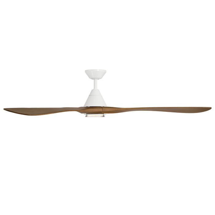 Modern Forms FR-D2504-72L Carve 72" Outdoor Ceiling Fan with LED Light Kit - Matte White with Distressed Koa Blades
