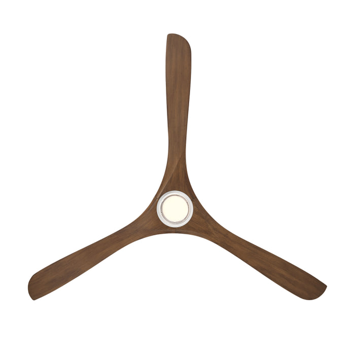 Modern Forms FR-D2504-72L Carve 72" Outdoor Ceiling Fan with LED Light Kit - Matte White with Distressed Koa Blades