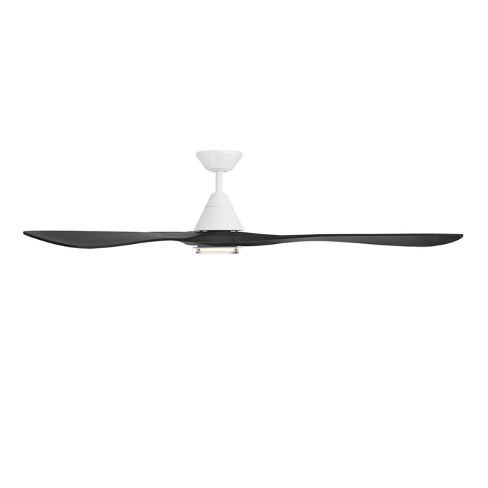 Modern Forms FR-D2504-72L Carve 72" Outdoor Ceiling Fan with LED Light Kit - Matte White with Matte Black Blades