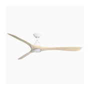 Modern Forms FR-D2504-72L Carve 72" Outdoor Ceiling Fan with LED Light Kit - Matte White with White Oak Blades