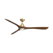 Modern Forms FR-D2504-72L Carve 72" Outdoor Ceiling Fan with LED Light Kit - Soft Brass with Distressed Koa Blades